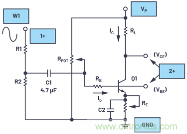 ADALM2000实验:共发射极放大器