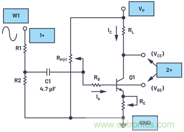 ADALM2000实验:共发射极放大器