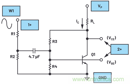 ADALM2000实验:共发射极放大器