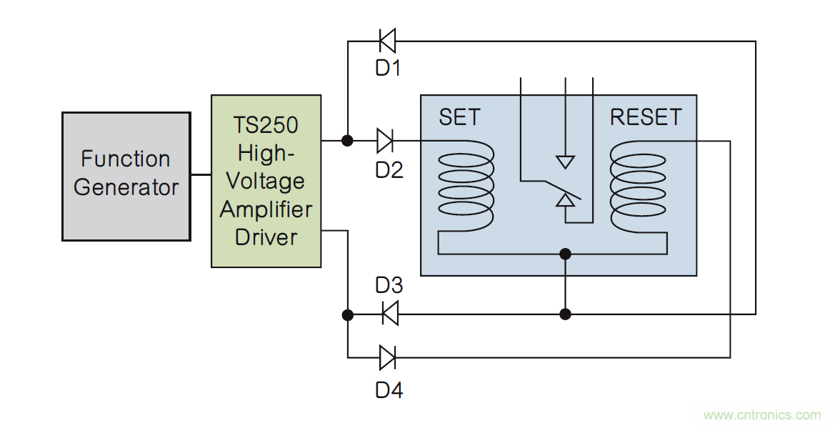 如何利用二极管电路实现双线圈锁存继电器？