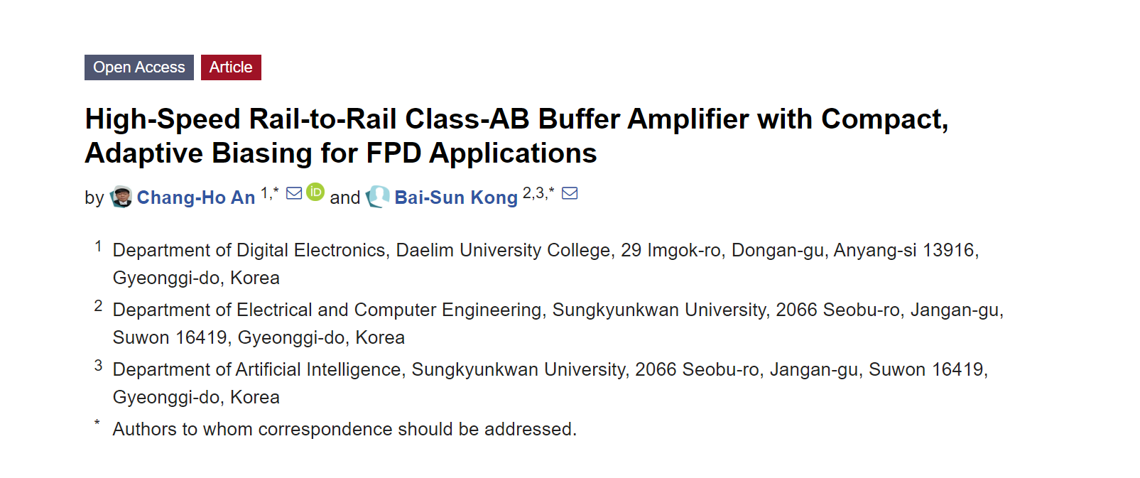 新型Class-AB缓冲放大器，适用于FPD应用