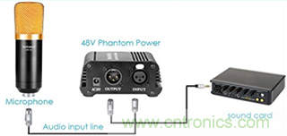 TPS61391升压变换器，为电容麦克风提供48V超低噪声幻象电源