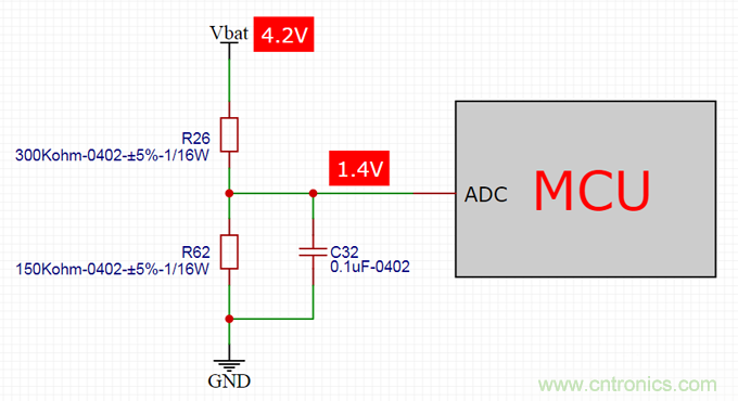 电池电压侦测电路&ldquo;踩坑&rdquo;：分压电阻的精度竟然是5%，不是1%