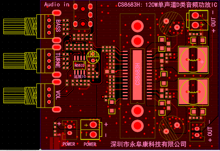 CS8683 单声道120W大功率D类功放IC解决方案