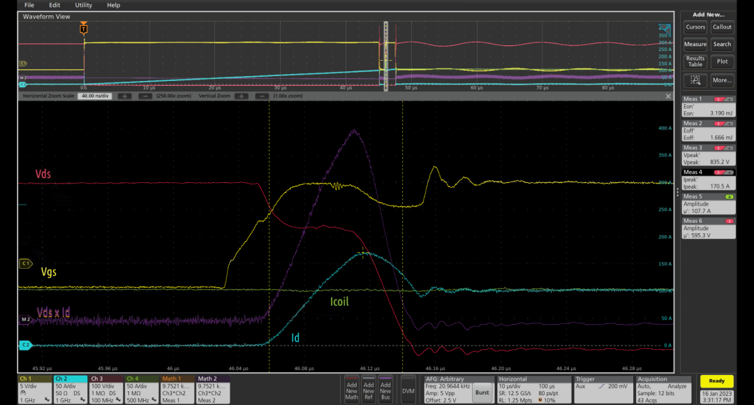使用MSO 5/6内置AWG进行功率半导体器件的双脉冲测试