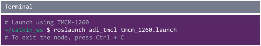 使用ROS1驱动程序来操控ADI Trinamic电机控制器 使用ROS1驱动程序来操控ADI Trinamic电机控制器