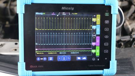 示波器测量发动机双可变气门正时波形 示波器测量发动机双可变气门正时波形