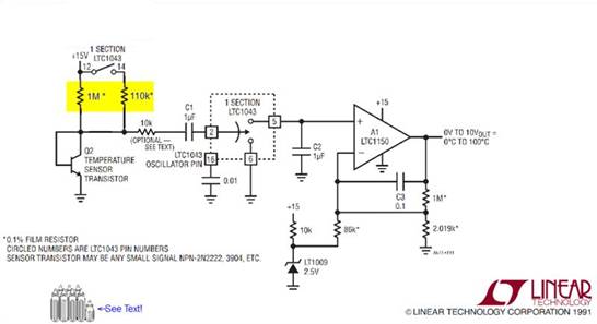 基于晶体管VBE 的振荡器测量温度