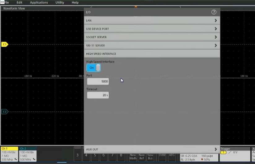 开启TekHSI高速接口功能，加速波形数据远程传输