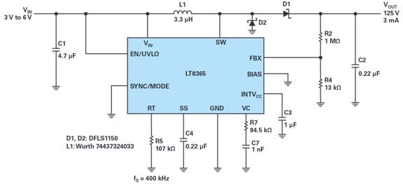 用于通信的高压升压和反相转换器