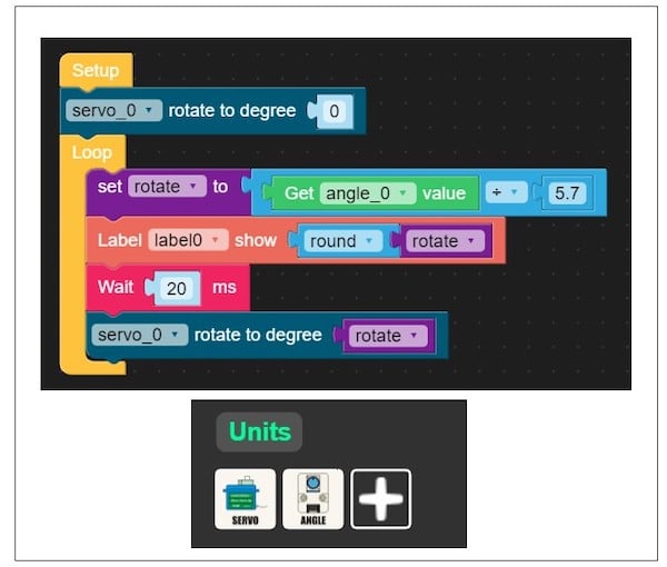 使用 M5Stack 内核控制基于电位器的伺服电机
